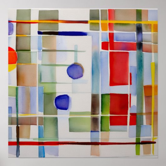 Abstract Geometrisch Schilderen 1:1 Poster (Voorkant)