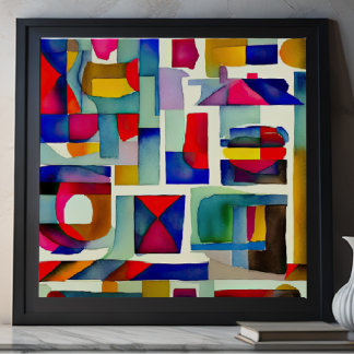 Abstract Geometrisch Schilderen 1:1 Poster