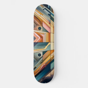 Abstract geometrisch skateboard: vet, kleurrijk skateboard