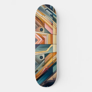 Abstract geometrisch skateboard: vet, kleurrijk skateboard