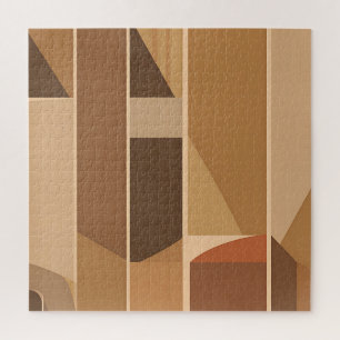Abstract Geometrisch Terracotta Midcentury Modern Legpuzzel