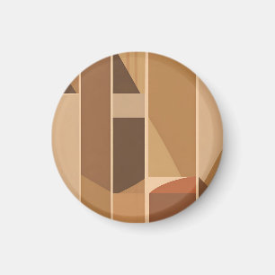 Abstract Geometrisch Terracotta Midcentury Modern Magneet