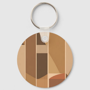 Abstract Geometrisch Terracotta Midcentury Modern Sleutelhanger
