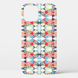Abstract geometrisch tribale lijnpatroon iPhone 12 hoesje