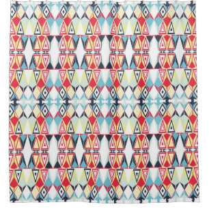 Abstract geometrisch tribale lijnpatroon douchegordijn