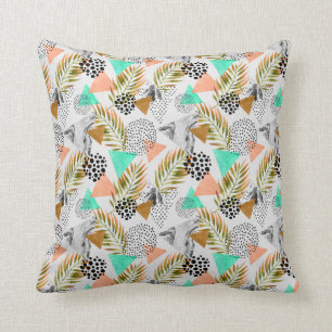 Abstract Geometrisch Tropisch Bladpatroon Kussen
