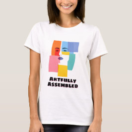 Abstract geometrisch vrouwenportret t-shirt