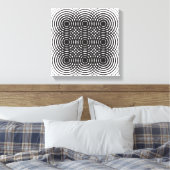 abstract geometrisch zwart-wit ontwerp canvas afdruk (Insitu (Slaapkamer))