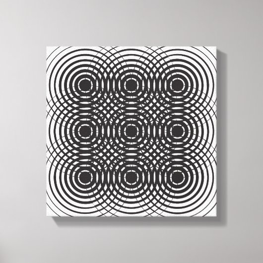 abstract geometrisch zwart-wit ontwerp canvas afdruk (Voorkant)