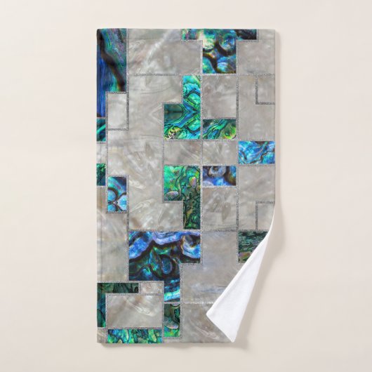 Abstract Geometrische Abalone en moeder van parelt Bad Handdoek (Handdoek)