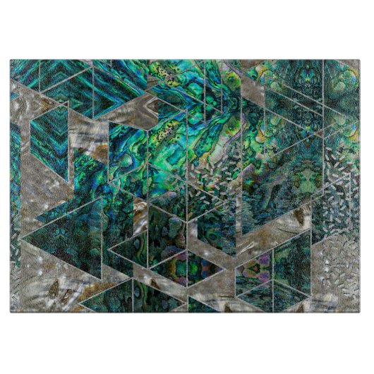 Abstract Geometrische Abalone en moeder van parelt Snijplank (Voorkant)
