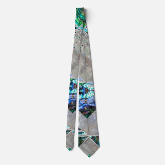 Abstract Geometrische Abalone en moeder van parelt Stropdas (Achterkant)