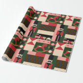Abstract Geometrische kerstspeelgoed  Cadeaupapier (Uitgerold)