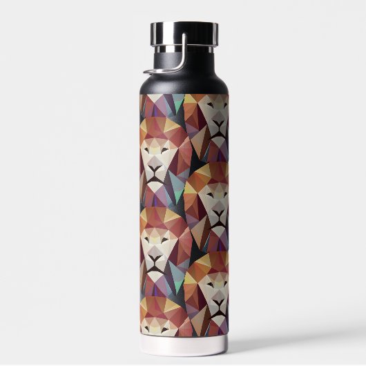 Abstract Geometrische leeuwenkop Multicolorenpatro Waterfles (Rechts)