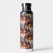 Abstract Geometrische leeuwenkop Multicolorenpatro Waterfles (Links)
