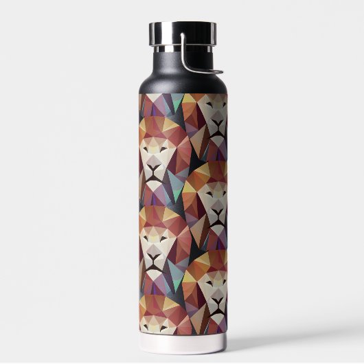 Abstract Geometrische leeuwenkop Multicolorenpatro Waterfles (Links)