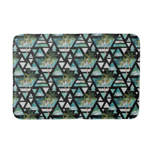 Abstract Geometrische palmen en golven Badmat