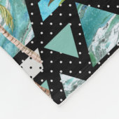 Abstract Geometrische palmen en golven Fleece Deken (Hoek)