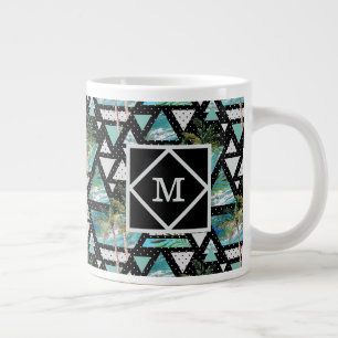 Abstract Geometrische palmen en golven Jumbo Mok