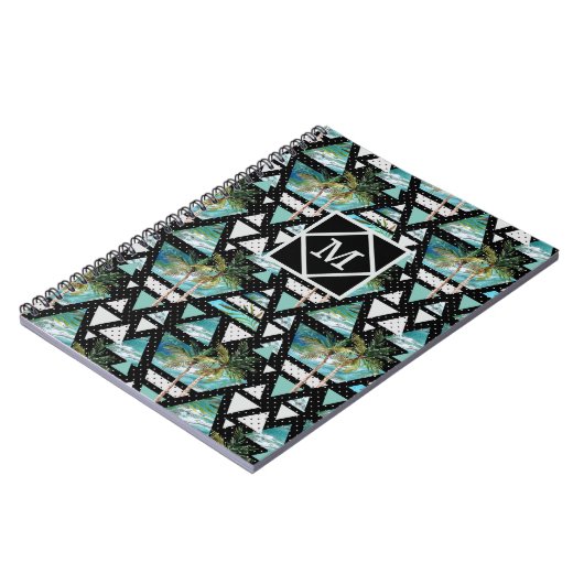 Abstract Geometrische palmen en golven Notitieboek (Linkerzijde)