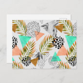 Abstract geotropisch bladpatroon briefkaart (Voorkant / Achterkant)