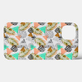 Abstract geotropisch bladpatroon Case-Mate iPhone case (Achterkant (horizontaal))