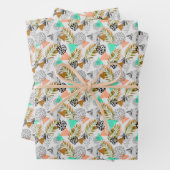 Abstract geotropisch bladpatroon inpakpapier vel (In situ)