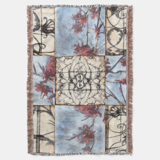 Abstract gepanelde afschildering met schuifwerk deken (Voorkant Verticaal)