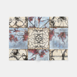 Abstract gepanelde afschildering met schuifwerk fleece deken