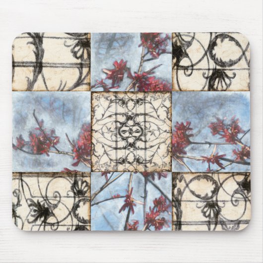 Abstract gepanelde afschildering met schuifwerk muismat (Voorkant)