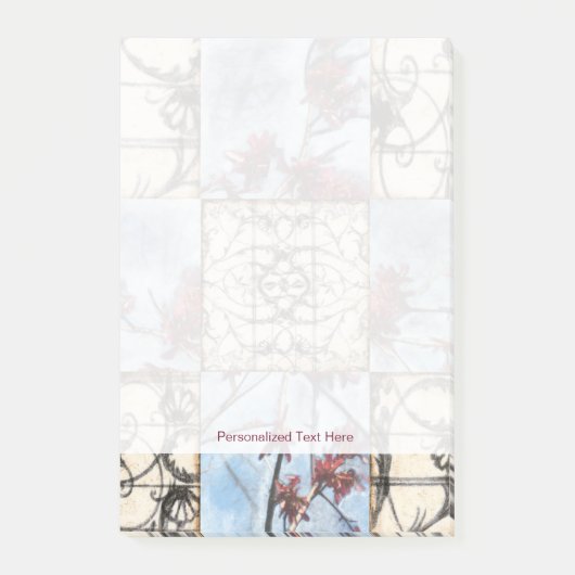 Abstract gepanelde afschildering met schuifwerk post-it® notes (Voorkant)