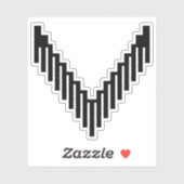 Abstract Gepixeliseerd Letter V Monogram Sticker (Vel)