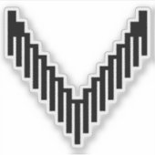 Abstract Gepixeliseerd Letter V Monogram Sticker (Voorkant)