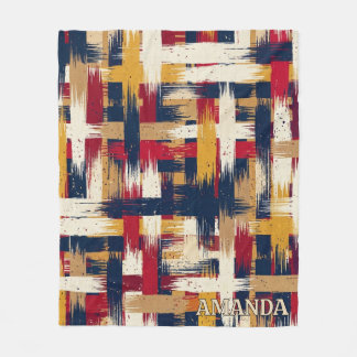 Abstract geruite fleece deken cozy throw