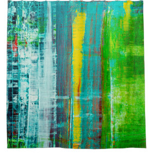 Abstract geschilderd canvas. Olieverf op een palet Douchegordijn