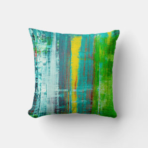 Abstract geschilderd canvas. Olieverf op een palet Kussen