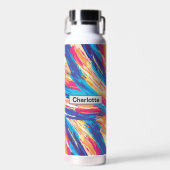 Abstract geschilderd Custom naam en patroon Waterfles (Voorkant)