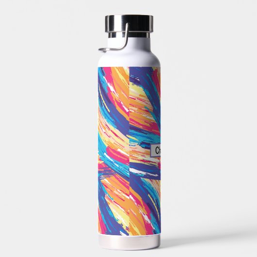 Abstract geschilderd Custom naam en patroon Waterfles (Rechts)