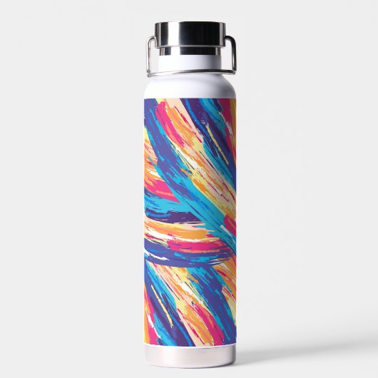 Abstract geschilderd Custom naam en patroon Waterfles (Achterkant)