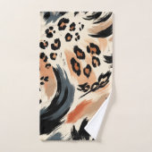 Abstract geschilderd exotisch dierenprint luipaard bad handdoek (Handdoek)