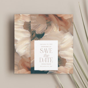 Abstract geschilderd modern blauwgroen crème terra kaart