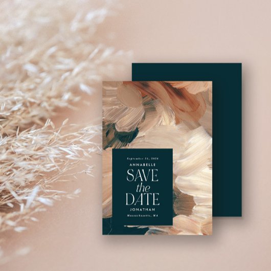 Abstract geschilderd modern blauwgroen crème terra kaart