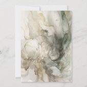 Abstract geschilderd Modern Sage Groen Bruiloft Kaart (Achterkant)