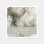 Abstract geschilderd Modern Sage Groen Bruiloft Servet (Voorkant)