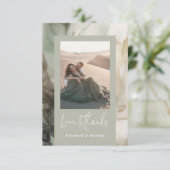 Abstract geschilderd Modern Sage Groen Huwelijksfo Bedankkaart (Staand voorkant)