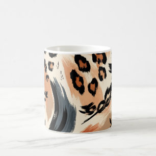 Abstract geschilderde exotische dierenprint luipaa koffiemok