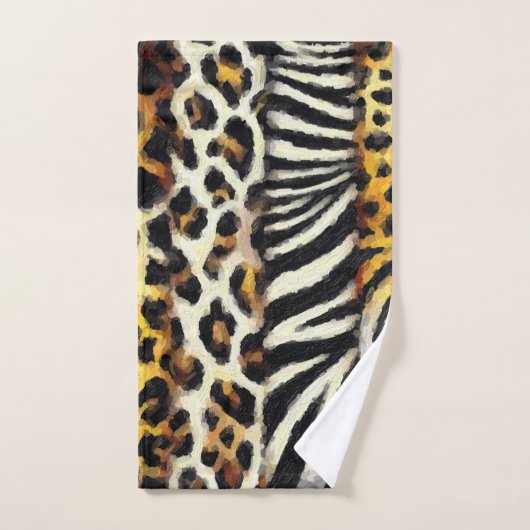 Abstract geschilderde mixed wilde dier print bad handdoek (Handdoek)
