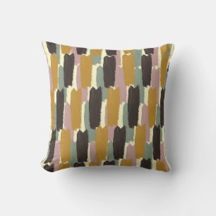 Abstract geschilderde streep moderne retro botanis kussen