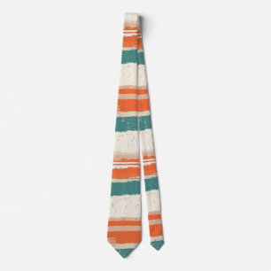 Abstract geschilderde versleten strepen Terracotta Stropdas