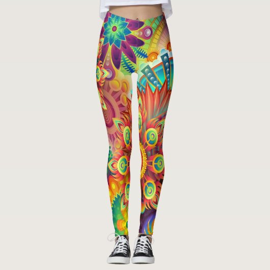 Abstract gestileerd leggings (Voorkant)